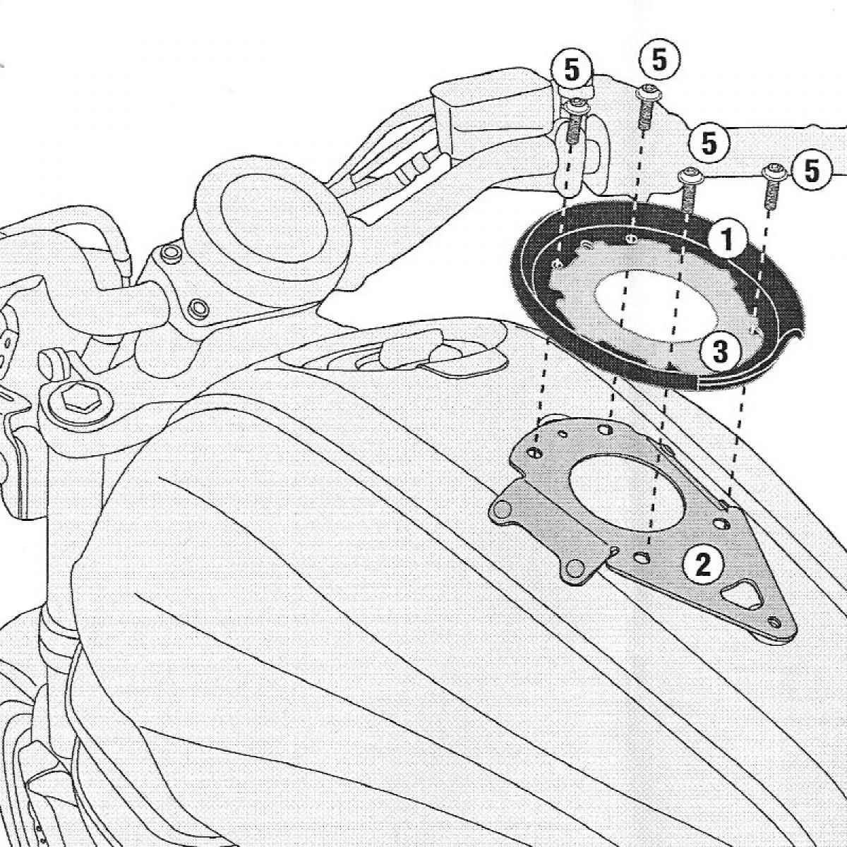 GiviKappa BF24 Tanklock Flange Fitting Kit 2 GiviKappa BF24 Tanklock Flange Fitting Kit - Image 2