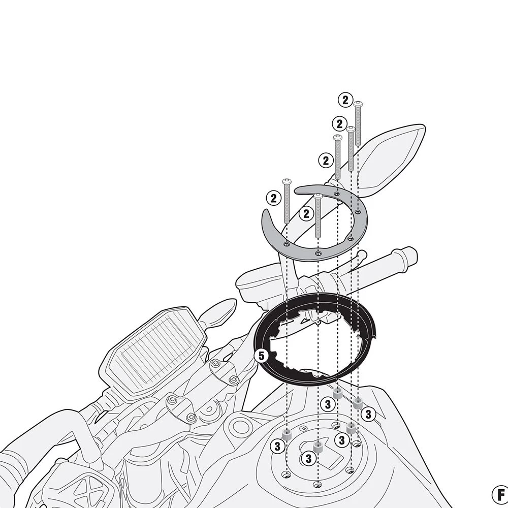 Givi / Kappa BF37 Tanklock Flange Fitting Kit 2 Givi / Kappa BF37 Tanklock Flange Fitting Kit - Image 2