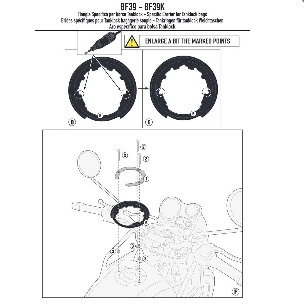 Givi / Kappa BF39 Tanklock Flange Fitting Kit 3 Givi / Kappa BF39 Tanklock Flange Fitting Kit - Image 3