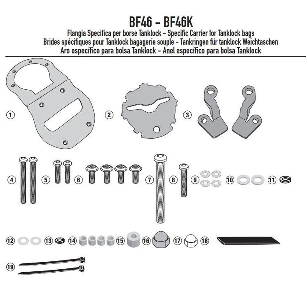Givi / Kappa BF46 Tanklock Flange Fitting Kit 2 Givi / Kappa BF46 Tanklock Flange Fitting Kit - Image 2