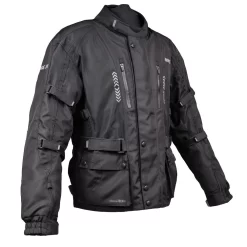 Bike It 'Triple Black' All-Weather Waterproof Adventure Touring Motorcycle Jacket -Motorcycle Equipment Store bike it all black jacket side