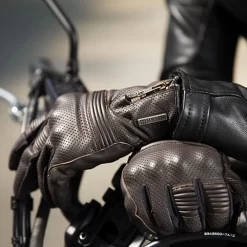 Hevik Iron Leather Summer Glove - Brown -Motorcycle Equipment Store hevik iron brown wear