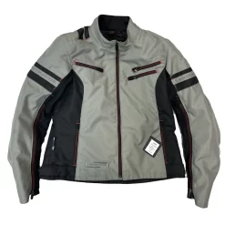 Lindstrands Ladies Liden Waterproof AA Rated Jacket Blk/Gry/Red Size 40 -Motorcycle Equipment Store lindstarnds liden front