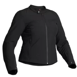Lindstrands Fryken Black Ladies Softshell A Rated Jacket - Size 40 -Motorcycle Equipment Store lindstrands friken blk front