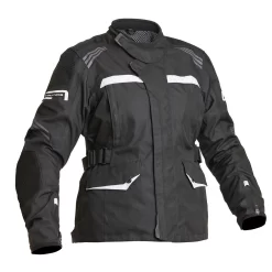 Lindstrands Granberg Ladies Laminated AA Rated Jacket - Blk/Wht - Size 40 -Motorcycle Equipment Store lindstrands granberg blk front
