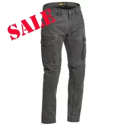 Lindstrands Luvos Grey Waxed Motorcycle Cargo Pants A Rated - UK34