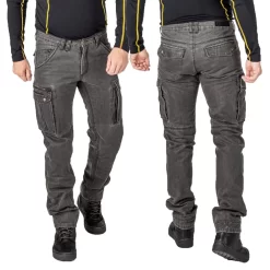 Lindstrands Luvos Grey Waxed Motorcycle Cargo Pants A Rated - UK34 -Motorcycle Equipment Store lindstrands luvos gry wear