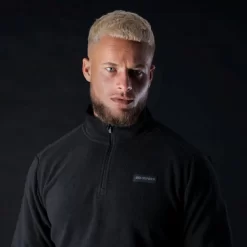 Oxford Advanced Micro Fleece 1/2 Neck Mens Top - Black -Motorcycle Equipment Store micro fleece wear 2