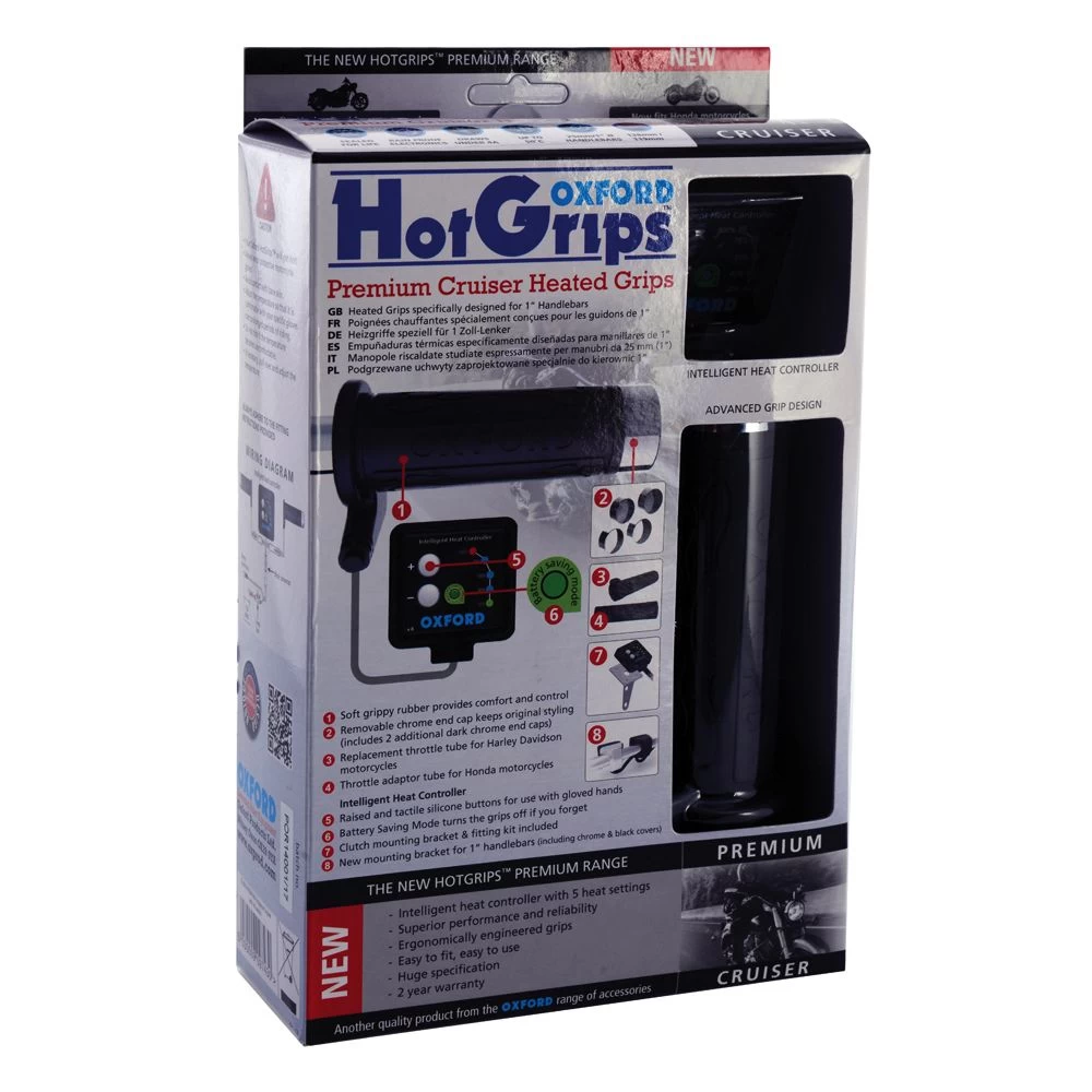 Oxford Hotgrips Premium Cruiser With V8 Switch 1 Oxford Hotgrips Premium Cruiser With V8 Switch
