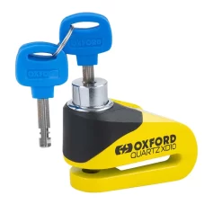 Oxford Quartz XD10 Disc Lock - Yellow/Black -Motorcycle Equipment Store oxford lk209 keys