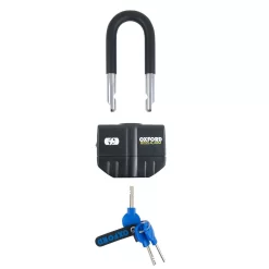 Oxford Boss Alarm 16mm Sold Secure Gold Padlock - Black -Motorcycle Equipment Store oxford lk484 open