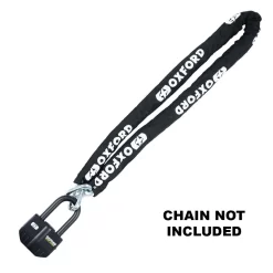 Oxford Boss Alarm 16mm Sold Secure Gold Padlock - Black -Motorcycle Equipment Store oxford lk484 with chain