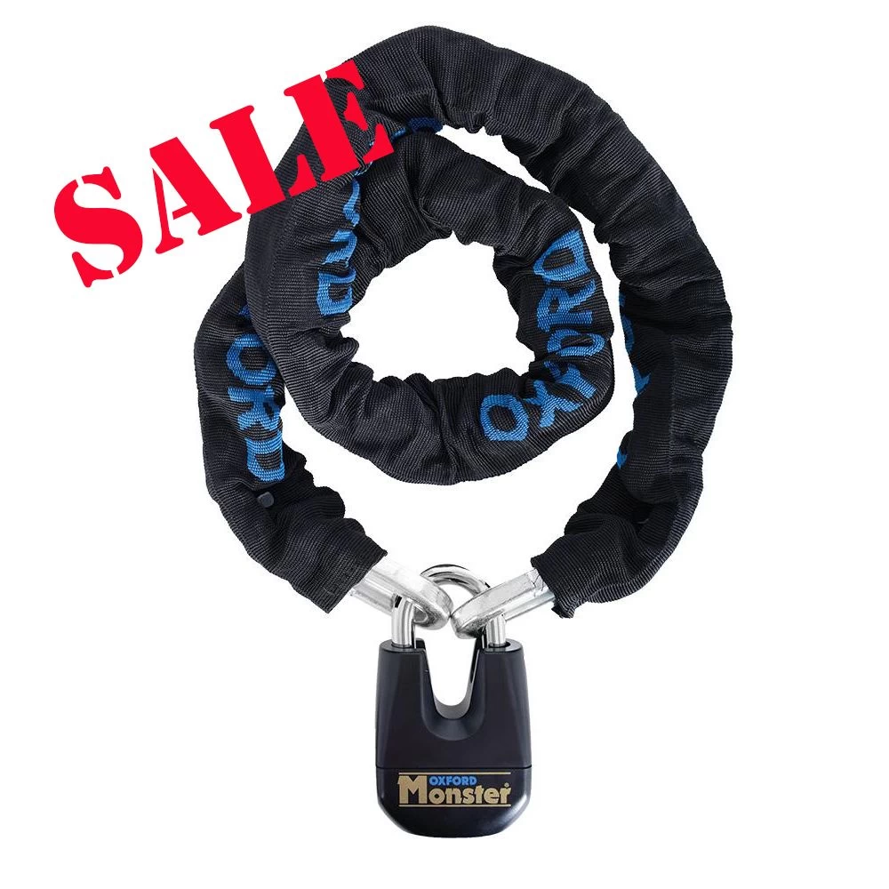 Oxford Monster 1.5m X 12mm Square Chain & Padlock 1 Oxford Monster 1.5m X 12mm Square Chain & Padlock