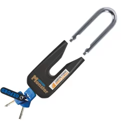 Oxford Monster Sold Secure Gold Disc Lock - Black -Motorcycle Equipment Store oxford of32m open