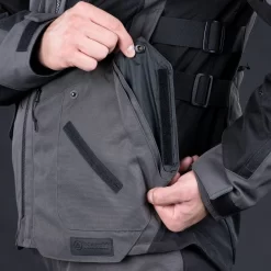 Oxford Rockland 3 In 1 Motorcycle Jacket -Charcoal/Black/Red -Motorcycle Equipment Store rockland ms jkt charcoal blk red pocket