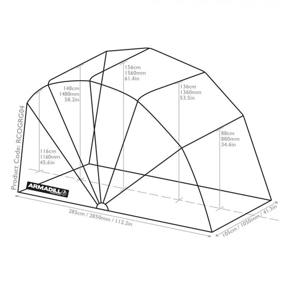Armadillo Medium Motorcycle Garage Shelter - (283cm X 105cm X 155cm) 4 Armadillo Medium Motorcycle Garage Shelter - (283cm X 105cm X 155cm) - Image 4