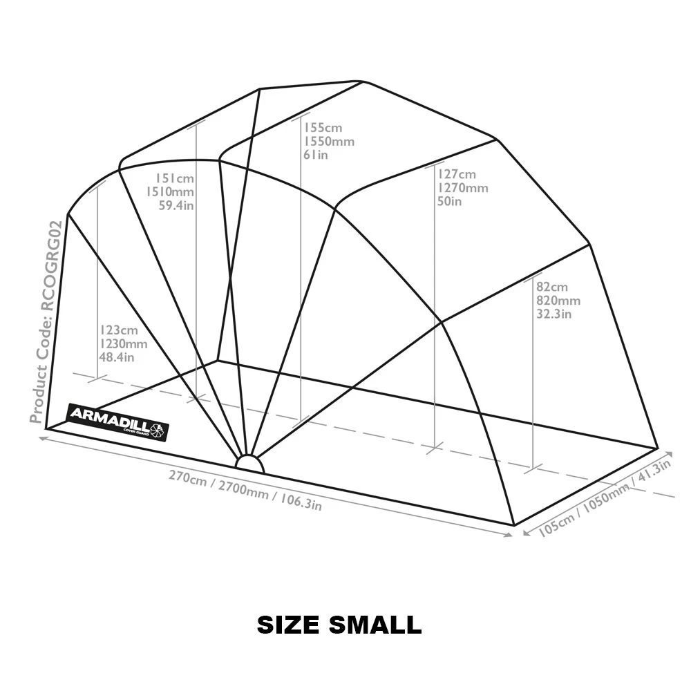 Armadillo Small Motorcycle Garage Shelter - (270cm X 105cm X 155cm) 4 Armadillo Small Motorcycle Garage Shelter - (270cm X 105cm X 155cm) - Image 4