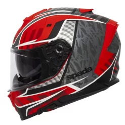 Spada Helmet SP1 Raptor Matt Red/Grey -Motorcycle Equipment Store spada helmet sp1 raptor matt red grey side
