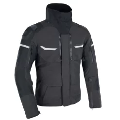 Oxford Stormland Trilaminate Motorcycle Jacket - Tech Black -Motorcycle Equipment Store stormland jacket black with neckroll