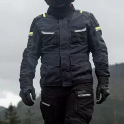 Oxford Stormland Trilaminate Motorcycle Jacket - Grey/Blk/Fluo -Motorcycle Equipment Store stormland jacket grey wear