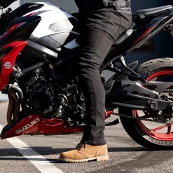 Oxford Original Approved AA Super Stretch Slim Regular Leg Jean - Black -Motorcycle Equipment Store super stretch slim wearing 1