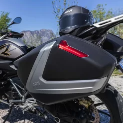 Givi V37NT Pannier Set - Smoked Reflectors 6 Givi V37NT Pannier Set - Smoked Reflectors -Motorcycle Equipment Store v37nt fitted