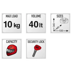 Givi V40NT Top Box - Smoked Reflectors -Motorcycle Equipment Store v40nt specs