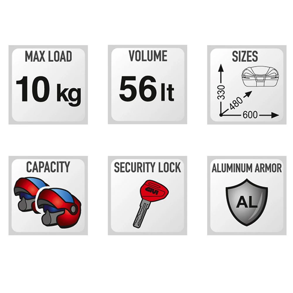 Givi V56NT MAXIA 4 Top Box - Carbon Look Insert 2 Givi V56NT MAXIA 4 Top Box - Carbon Look Insert - Image 2