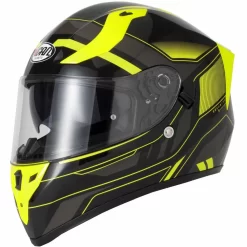 VCan H128 Helvet - Yellow -Motorcycle Equipment Store vcan helvet yellow